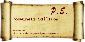 Podwinetz Sólyom névjegykártya